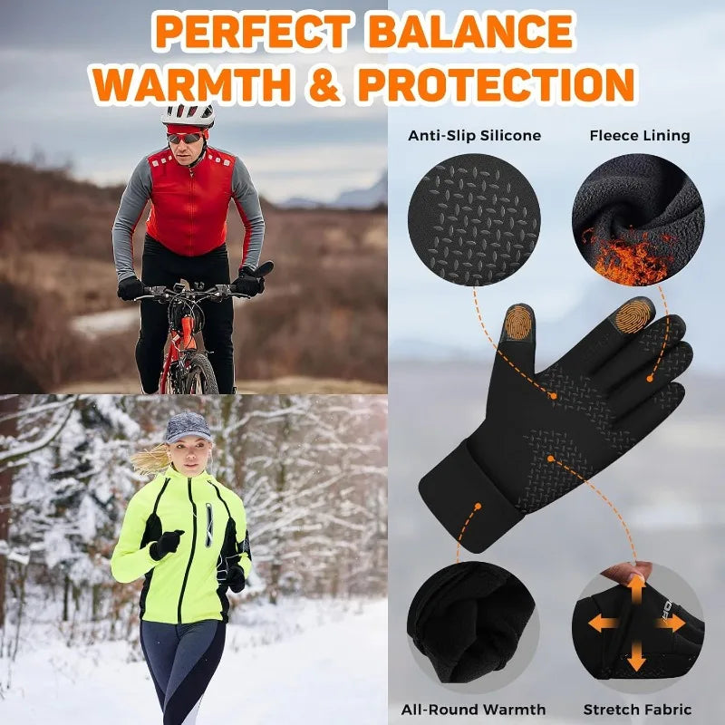 Winter Warm Gloves Touch Screen Windproof Cold-proof Cycling Gloves, Men's Women's Running, Hiking Skiing Gloves image 11